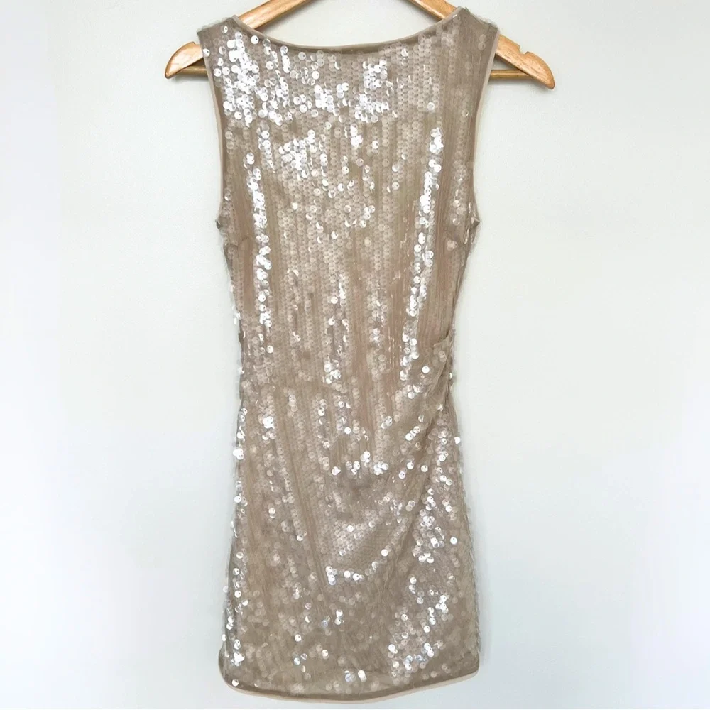 STAUD Eton Sequin Mini Dress in Moon Size XS - Picture 5 of 12